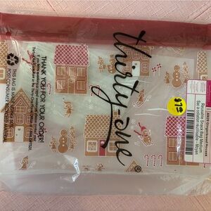 Thirty-One Gingerbread House Snack Bag with Red Accents